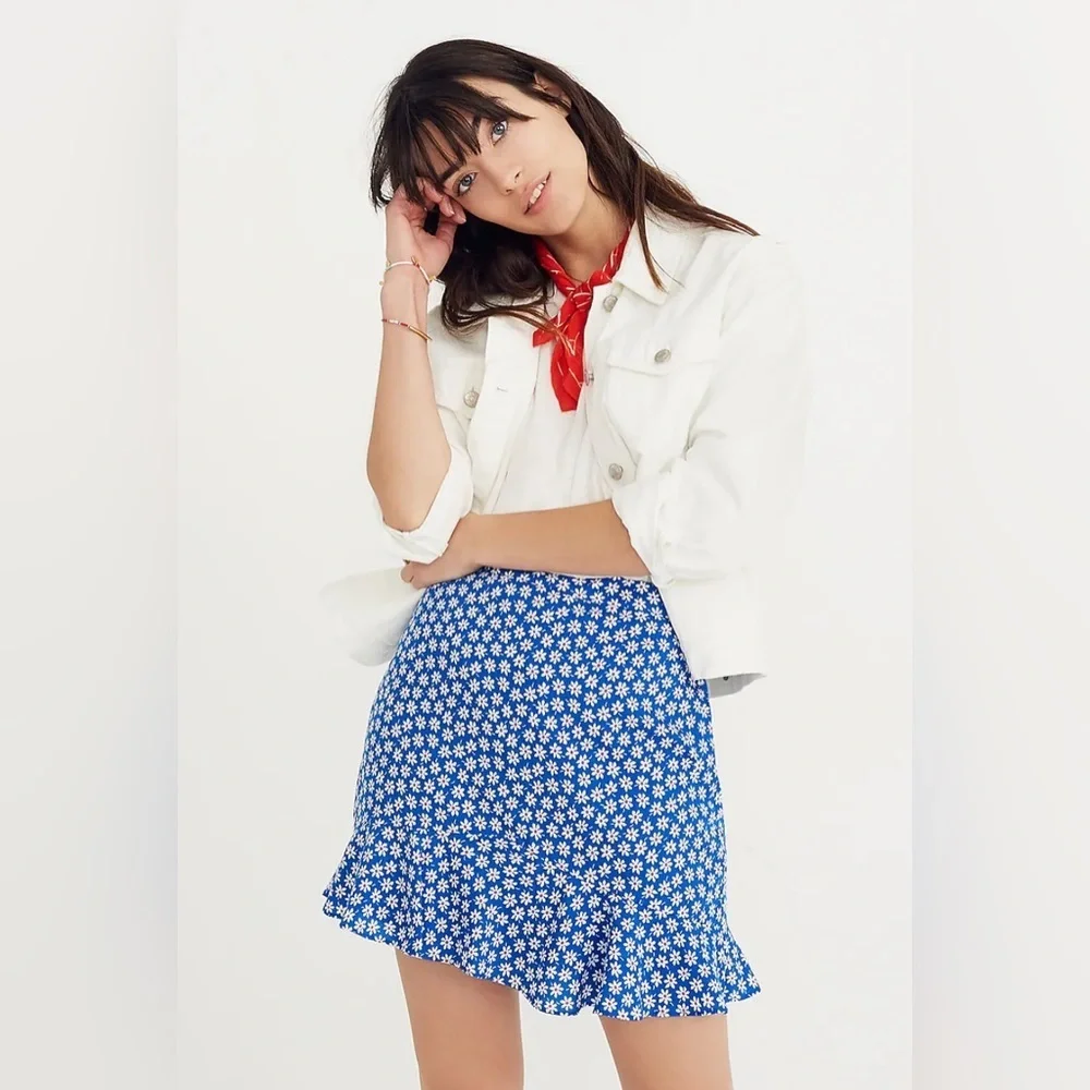 Madewell Ruffle-Edge Skirt in Mini Daisy - Picture 2 of 11